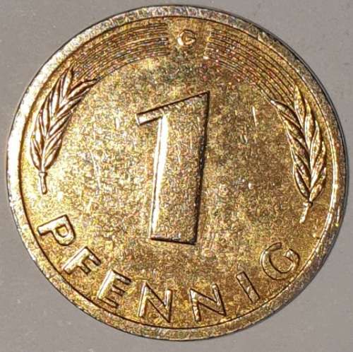 1991 G - 1 PFENNIG - ONE PFENNIG - GERMANY - FEDERAL REPUBLIC - (Copper Plated Steel)